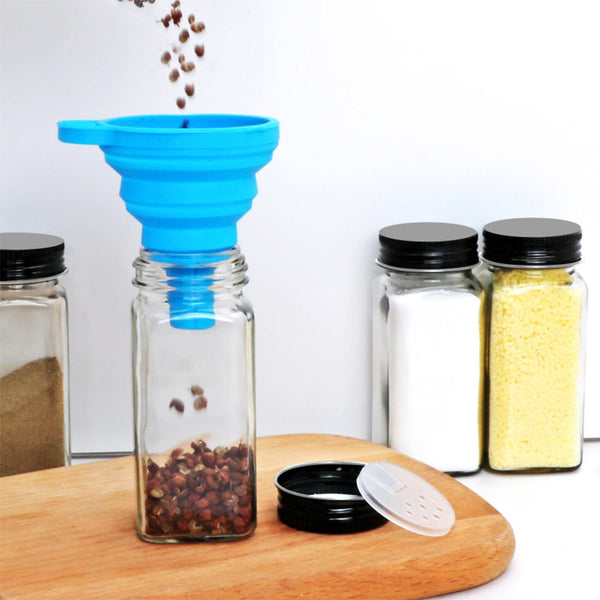 Storfex 12 Pack 120Ml Glass Spice Jars With Labels Spice Jars & Racks