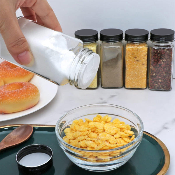 Storfex 24 Pack 120Ml Glass Spice Jars With Labels Spice Jars & Racks