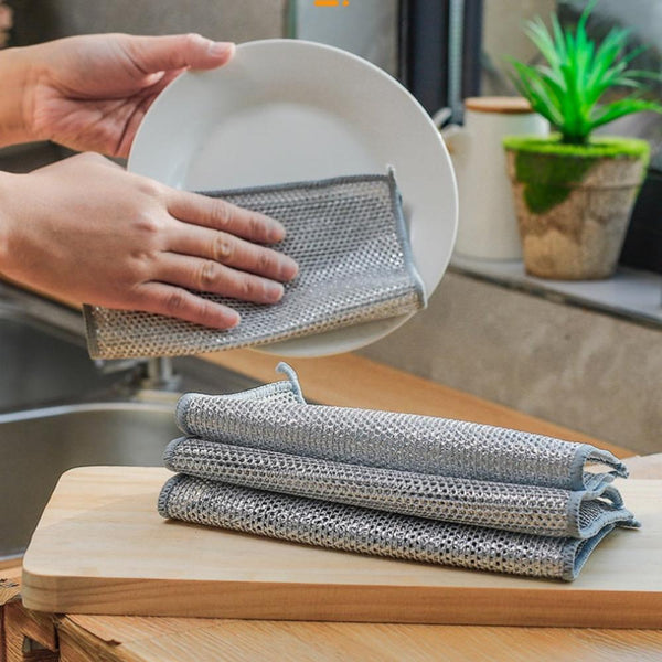 Double Layer Steel Wire Cloth Cleaning Cloths Cleaning Towels & Cloths