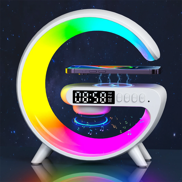 15W Wireless Charger Alarm Clock With Rgb Night Light & Bluetooth Speaker Alarm Clocks & Clock Radios