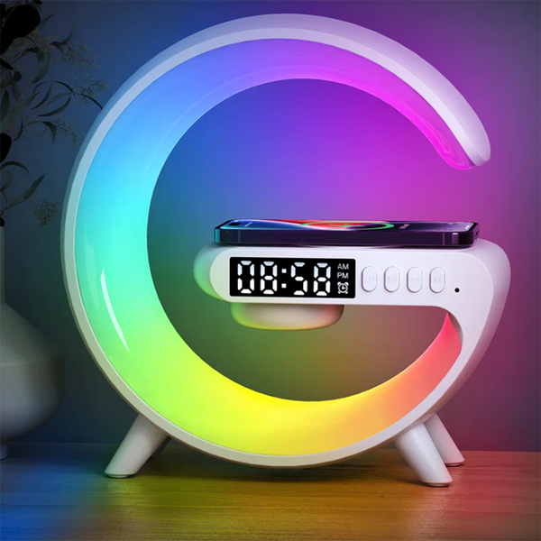 15W Wireless Charger Alarm Clock With Rgb Night Light & Bluetooth Speaker Alarm Clocks & Clock Radios