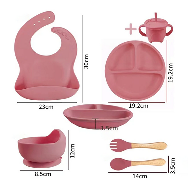 6 Piece Silicone Children's Meal Training Set Cutlery Baby Utensils