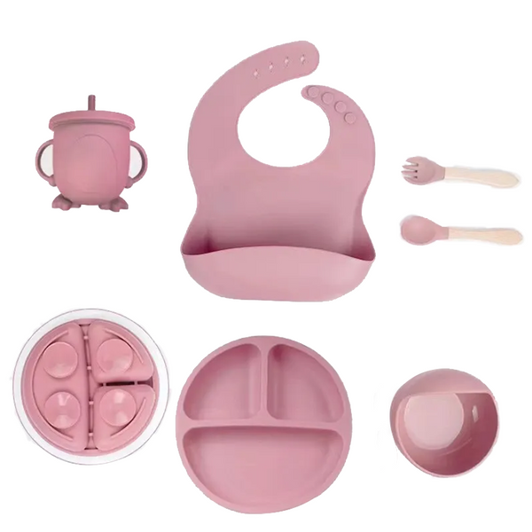 6 Piece Silicone Children's Meal Training Set Cutlery Baby Utensils