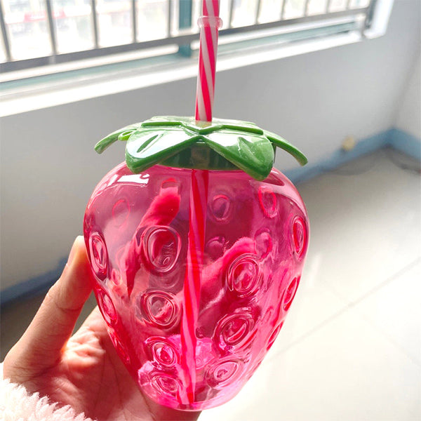10Pcs Plastic Strawberry Pineapple Drinking Cup With Party Tableware & Serveware