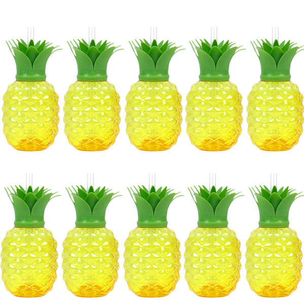 10Pcs Plastic Strawberry Pineapple Drinking Cup With Party Tableware & Serveware