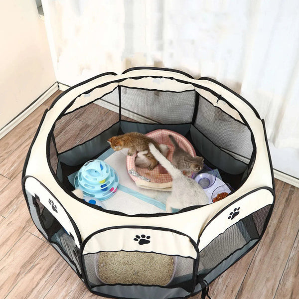 Foldable Pet Tent Kennel Octagonal Fence Dog Kennels