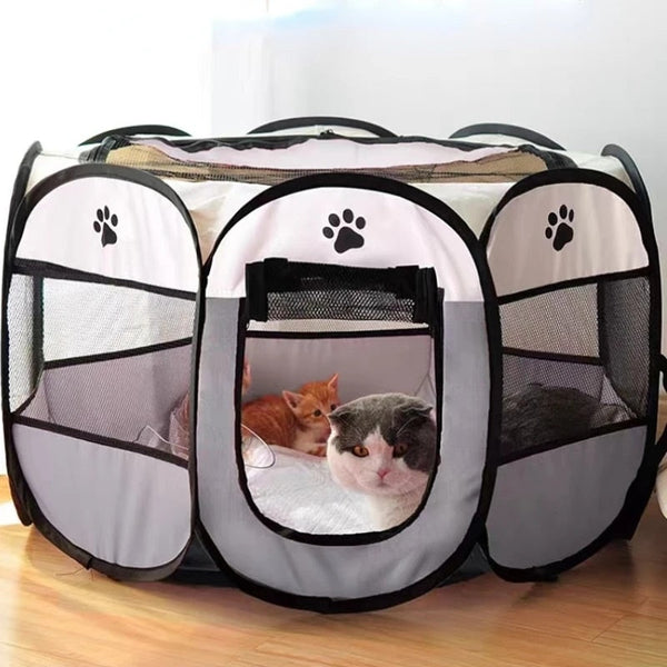 Foldable Pet Tent Kennel Octagonal Fence Dog Kennels