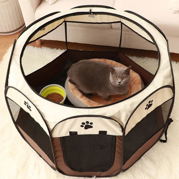Foldable Pet Tent Kennel Octagonal Fence Dog Kennels