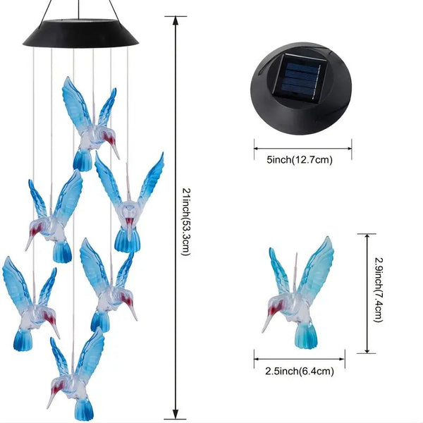 Solar Power And Pendants For Courtyard Outdoor Wind Chimes