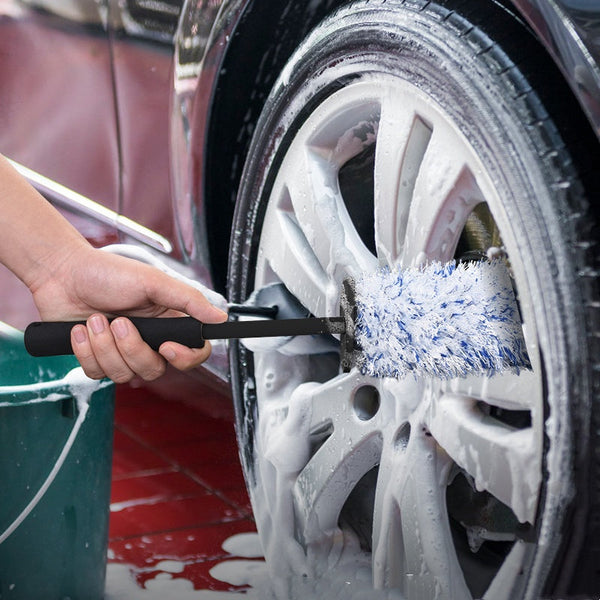 Plush Car Wheel Hub Brush Anti Slip Plastic Handle Car Cleaning Tools