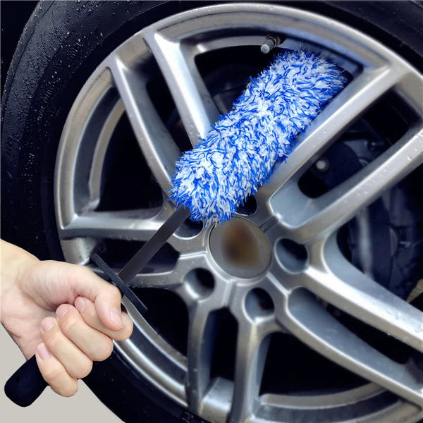 Plush Car Wheel Hub Brush Anti Slip Plastic Handle Car Cleaning Tools