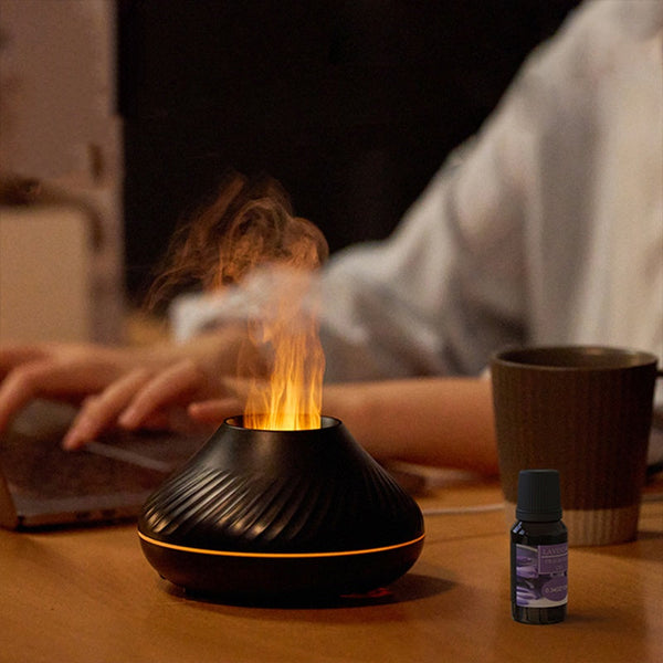 Color Flame Volcanic Aroma Diffuser Essential Oil Lamp Diffusers