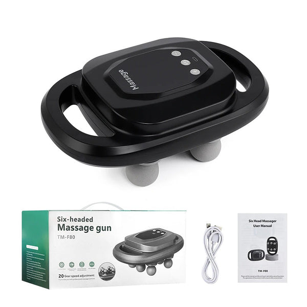 6 Head Vibration Wireless Fascia Gun For Deep Muscle Relaxation Massagers