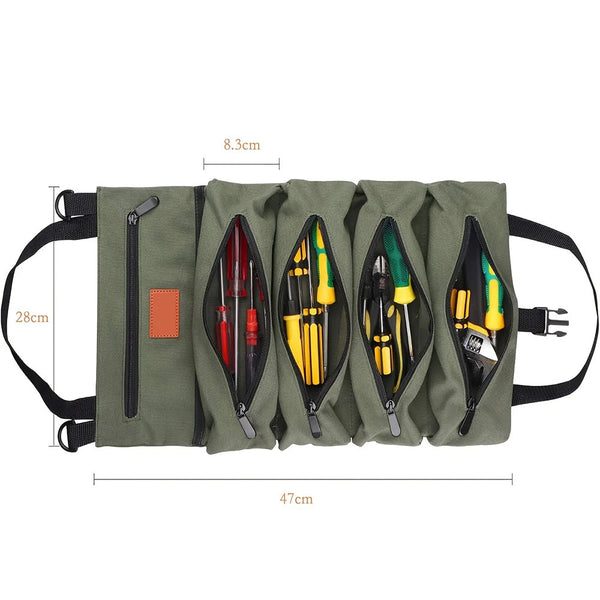 Multi Purpose Canvas Roll Up Tool Bag Tool Bags Belts & Pouches