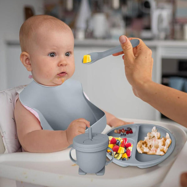 6 Piece Silicone Children's Meal Training Set Cutlery Baby Utensils