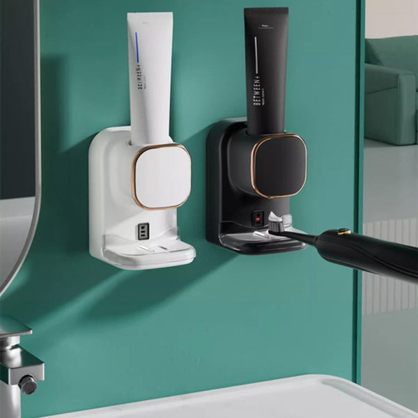 Automatic Sensor Electric Wall Mounted Tooth Paste Squeezer Usb Removable Tumblers & Toothbrush Holders