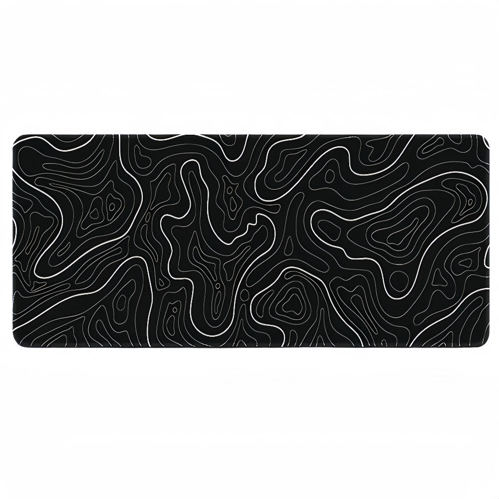 Anti Slip Topographic Black And White Mouse Pad For Keyboard 30X80cm Mouse Pads & Wrist Rests
