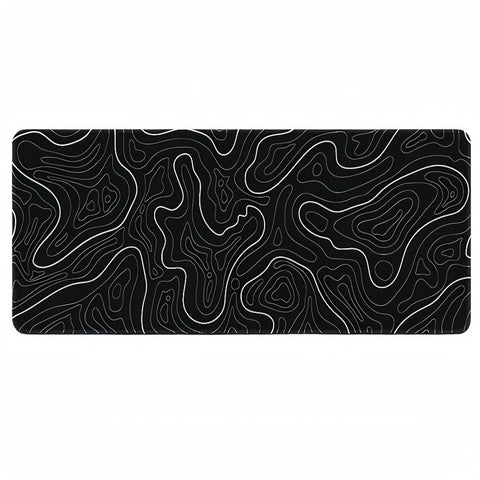 Anti Slip Topographic Black And White Mouse Pad For Keyboard 30X80cm Mouse Pads & Wrist Rests