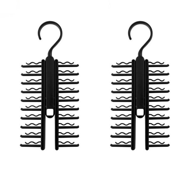 360 Rotating Household Adjustable Tie Storage Rack Black Clothes Hangers