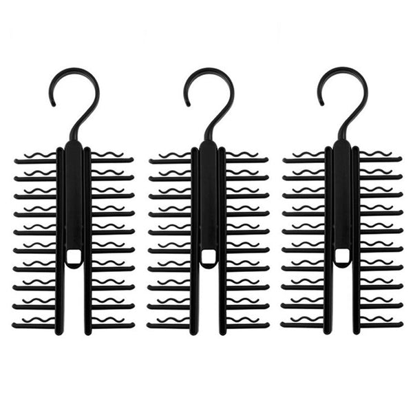 360 Rotating Household Adjustable Tie Storage Rack Black Clothes Hangers