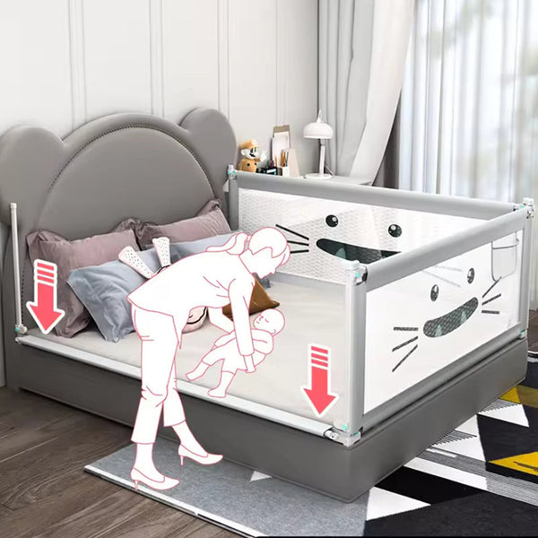 90Cm Height Bed Rail Bedrail Adjustable Folding Kids Safety Cot Guard Protecter Bed Guards