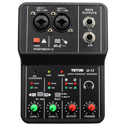 Audio Interface Usb Mixer Compact 2 Channel Sound Card Console Other Interface/Add On Cards