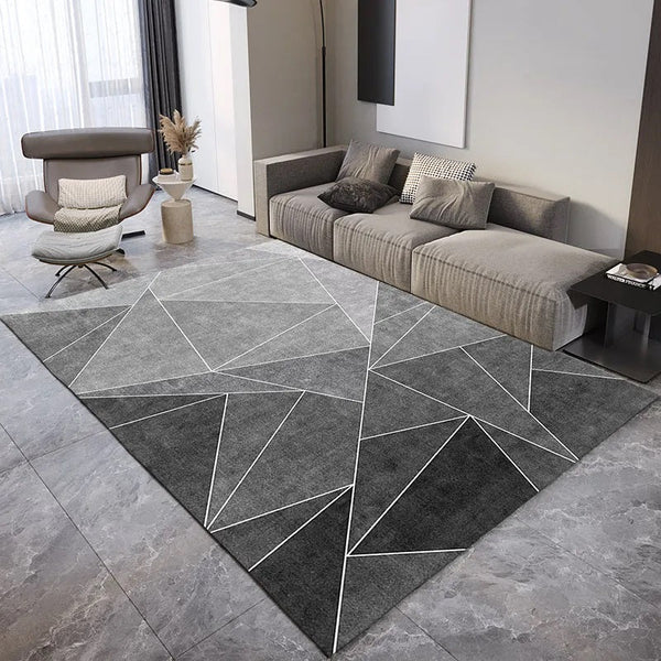 40X60cm Grey Geometric Living Room Tea Table Home Carpet Floor Mat Door Mats & Floor Mats