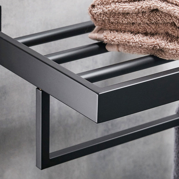 2 Layers Stainless Steel Towel Shelf Storage Rack Rail Towel Racks