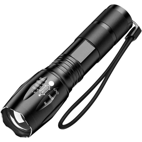 2Pcs Bright Led Flashlight Rechargeable Torch Camping Zoom Light Flashlights