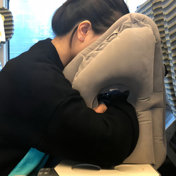 Chin Support Inflatable Travel Neck Pillow Office Nap Rest Pillows