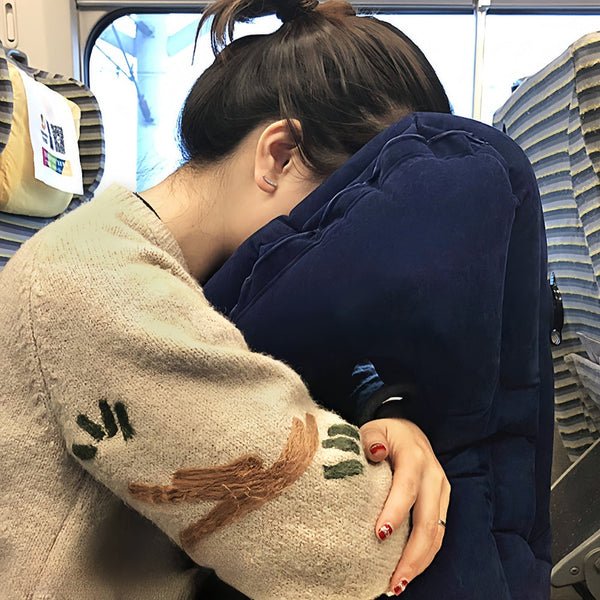 Chin Support Inflatable Travel Neck Pillow Office Nap Rest Pillows