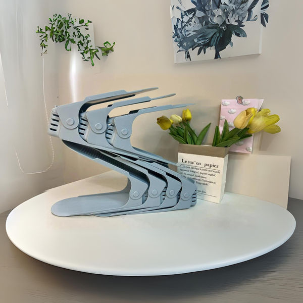 7 Pcs Double Layer Integrated Adjustable Plastic Shoe Rack Shoe Racks