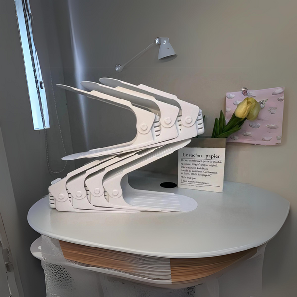 7 Pcs Double Layer Integrated Adjustable Plastic Shoe Rack Shoe Racks