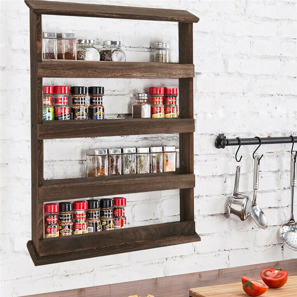 Wall Mount Spice Rack Holder Spice Jars & Racks