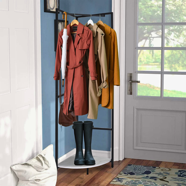Corner Entryway Freestanding Hall Tree Coat Rack Coat & Hat Racks