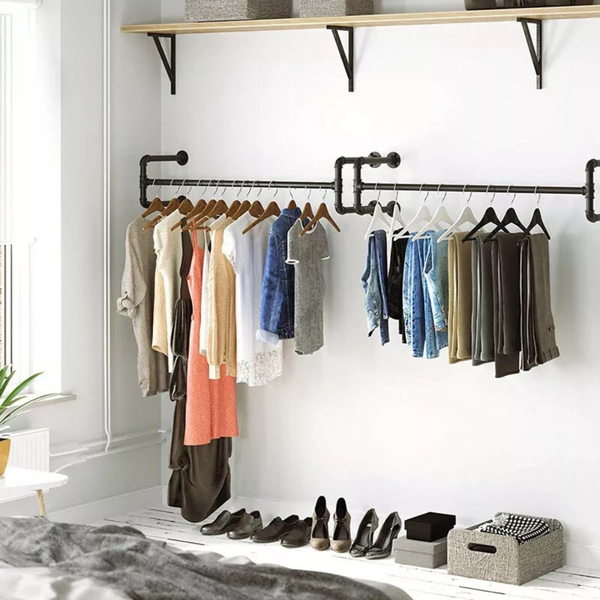 Pipe Clothes Rack Wall Mounted Detachable Garment Garment Racks