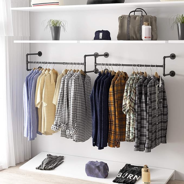 Pipe Clothes Rack Wall Mounted Detachable Garment Garment Racks