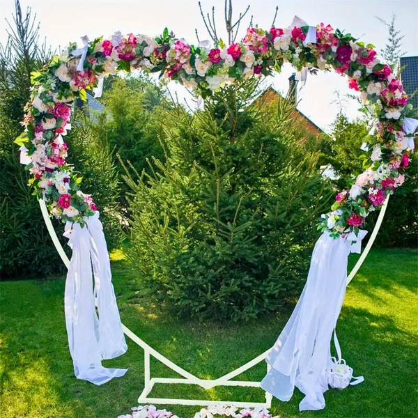 Heart Shaped White Metal Balloon Arch Stand Frame Display Kit For Wedding Venue Decorations
