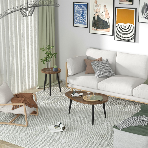 Modern Irregular Drop Shaped Coffee Table Set Coffee Tables