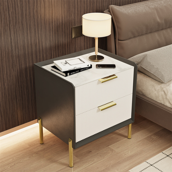 Modern White Nightstand With Storage Drawers Bedside Tables