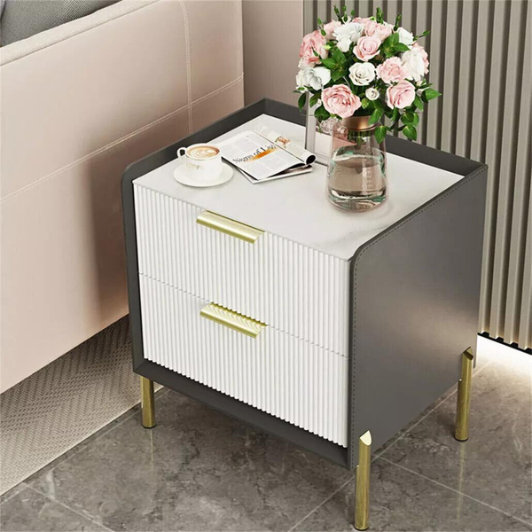 Modern White Nightstand With Storage Drawers Bedside Tables