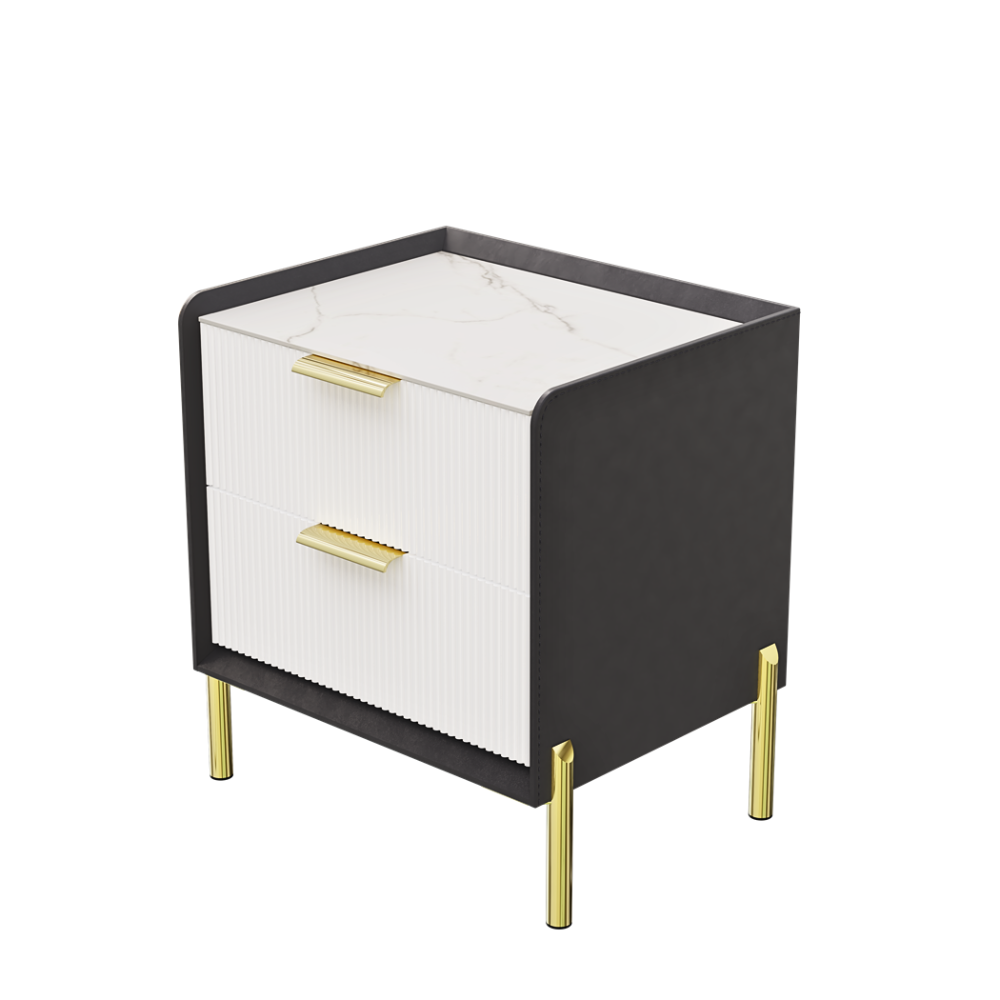 Modern White Nightstand With Storage Drawers Bedside Tables