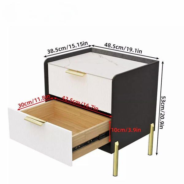 Modern White Nightstand With Storage Drawers Bedside Tables