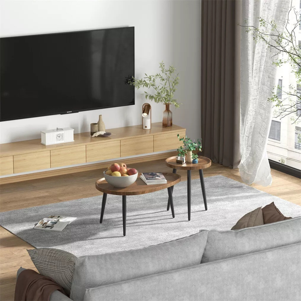 Modern Irregular Drop Shaped Coffee Table Set Coffee Tables