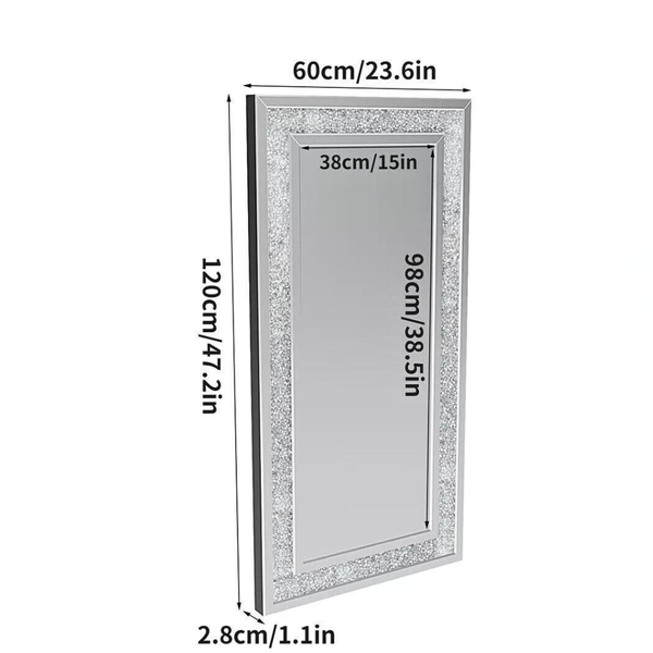 Sparkly Wall Mounted Crystal Diamond Vanity Mirror Mirrors