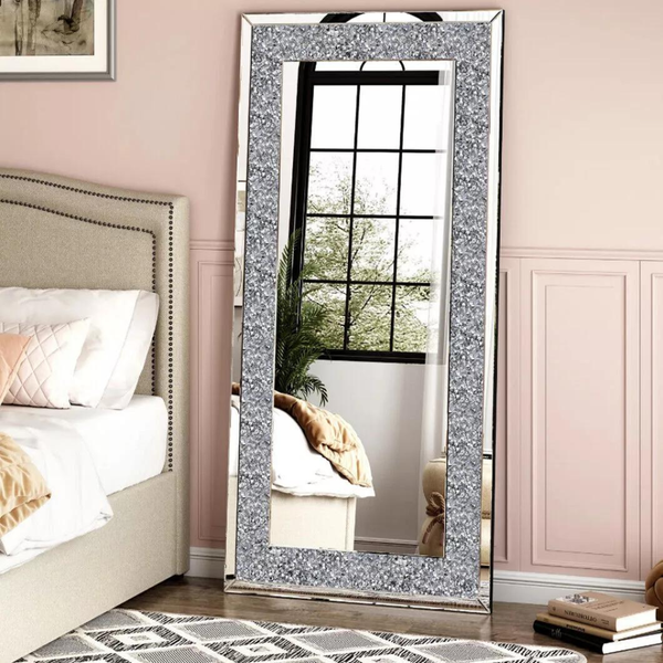 Sparkly Wall Mounted Crystal Diamond Vanity Mirror Mirrors