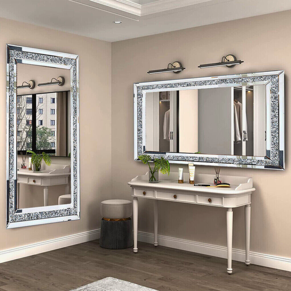 Sparkly Wall Mounted Crystal Diamond Vanity Mirror Mirrors
