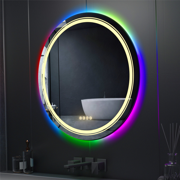 Round Bathroom Mirror With Led Rgb Light Mirrors