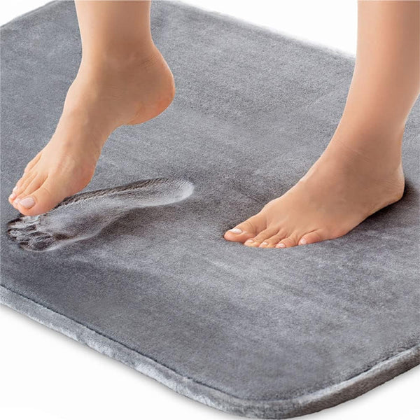Comfeya Thick Memory Foam Bath Mat Soft And Absorbent Velvet With Durable Dots On Bottom Machine Washable Shower Floor Rug Room Decor 89 X 58 X0.5 Cm