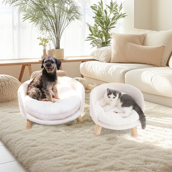 Plush Luxury Cat Bed With Cozy Cushion Pad Pet Beds